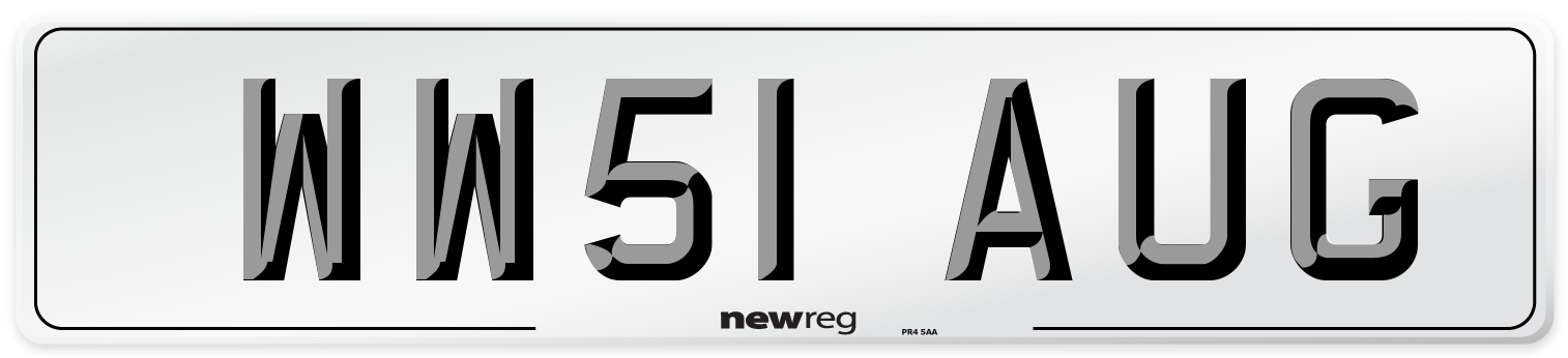 WW51 AUG Number Plate from New Reg